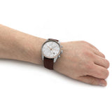 Hugo Boss Skymaster White Dial Brown Leather Strap Watch for Men - 1513786 Buy Now By Hugo Boss