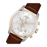 Hugo Boss Skymaster White Dial Brown Leather Strap Watch for Men - 1513786 Buy Now By Hugo Boss