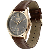 Hugo Boss Ambassador Grey Dial Brown Leather Strap Watch for Men - 1513387 Buy Now By Hugo Boss