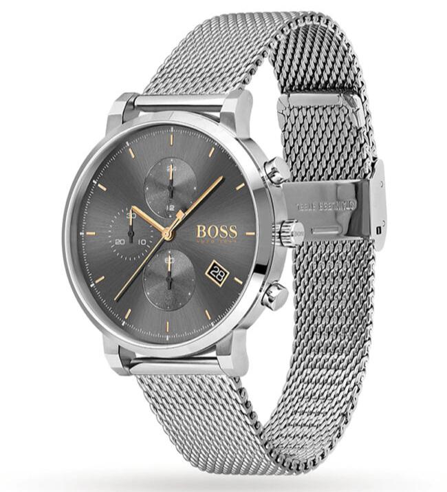 Hugo Boss Integrity Grey Dial Silver Mesh Bracelet Watch for Men - 1513807 Buy Now By Hugo Boss
