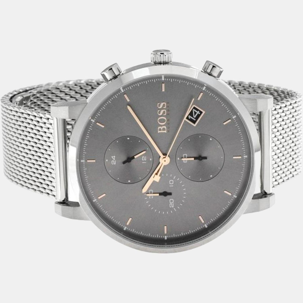 Hugo Boss Integrity Grey Dial Silver Mesh Bracelet Watch for Men - 1513807 Buy Now By Hugo Boss