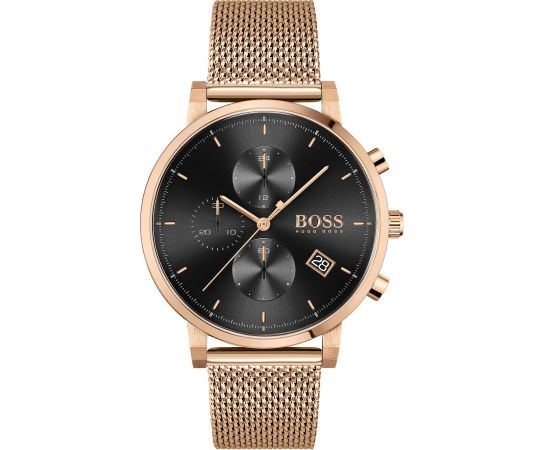 Hugo Boss Integrity Black Dial Gold Mesh Bracelet Watch for Men - 1513808 Buy Now By Hugo Boss