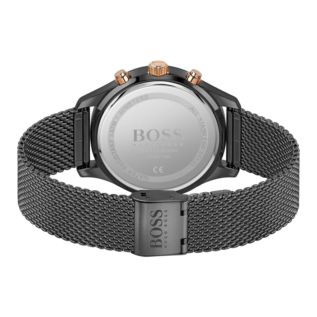 Hugo Boss Associate Black Dial Black Mesh Bracelet Watch for Men - 1513811 Buy Now By Hugo Boss