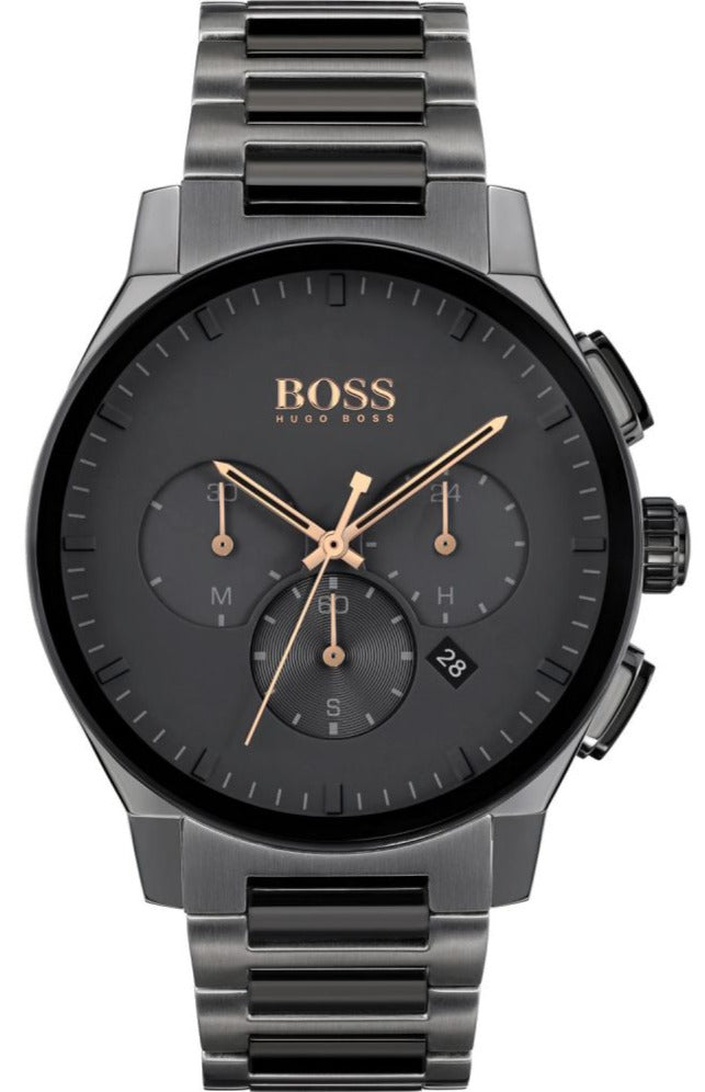 Hugo Boss Peak Black Dial Black Steel Strap Watch for Men - 1513814 Buy Now By Hugo Boss