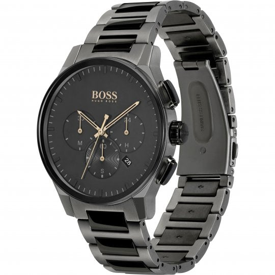 Hugo Boss Peak Black Dial Black Steel Strap Watch for Men - 1513814 Buy Now By Hugo Boss