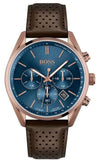 Hugo Boss Champion Blue Dial Brown Leather Strap Watch for Men - 1513817 Buy Now By Hugo Boss