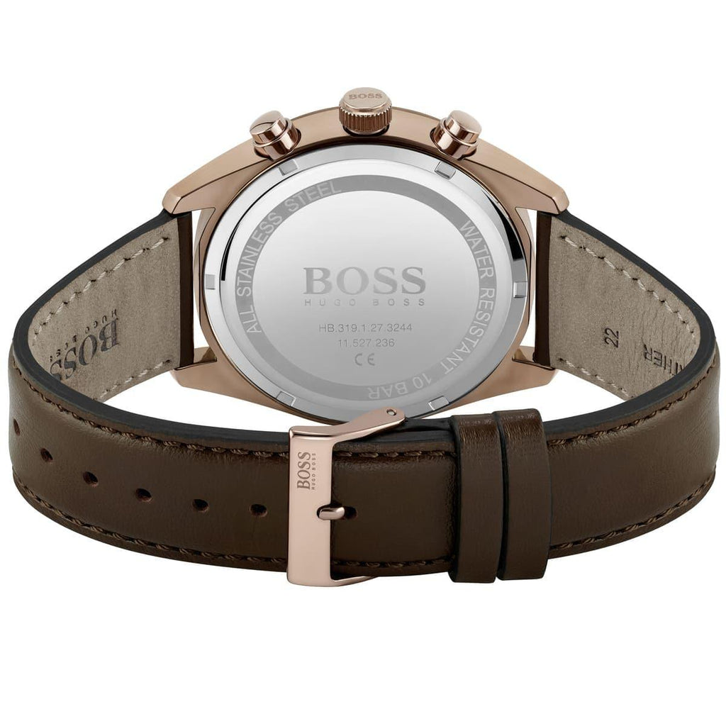 Hugo Boss Champion Blue Dial Brown Leather Strap Watch for Men - 1513817 Buy Now By Hugo Boss