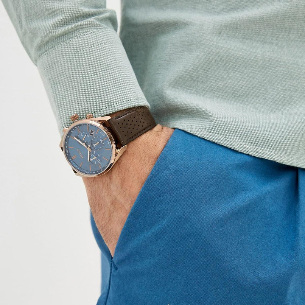 Hugo Boss Champion Blue Dial Brown Leather Strap Watch for Men - 1513817 Buy Now By Hugo Boss