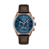 Hugo Boss Champion Blue Dial Brown Leather Strap Watch for Men - 1513817 Buy Now By Hugo Boss