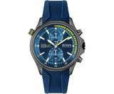 Hugo Boss Globetrotter Blue Dial Blue Silicone Strap Watch for Men - 1513821 Buy Now By Hugo Boss