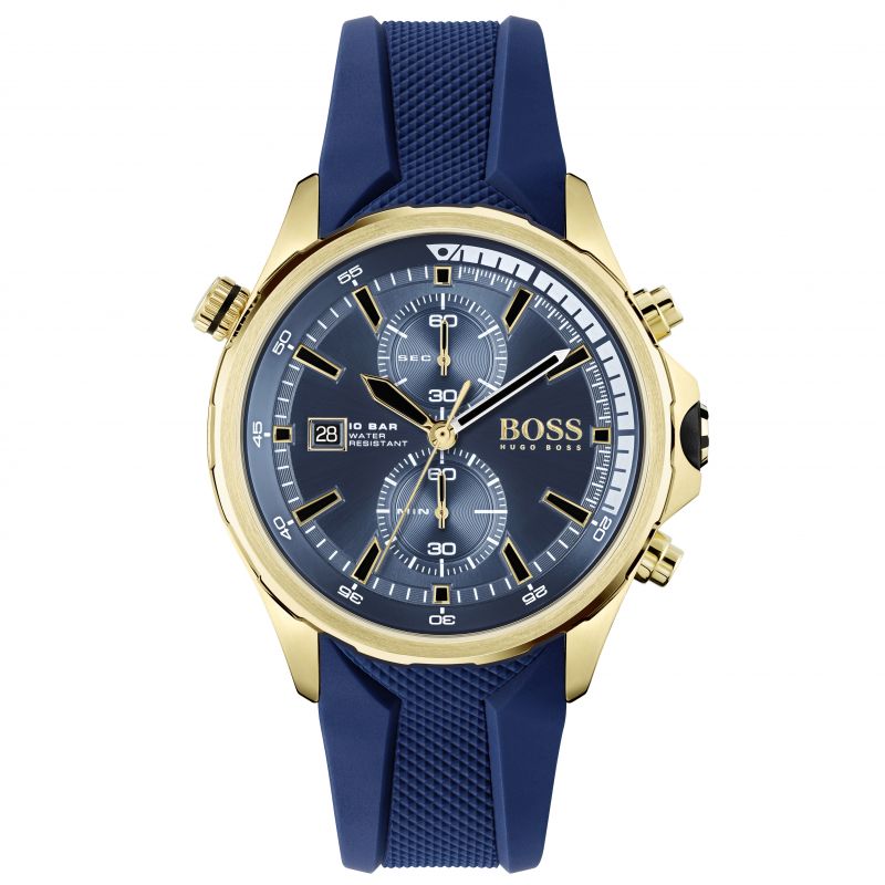 Hugo Boss Globetrotter Blue Dial Blue Silicone Strap Watch for Men - 1513822 Buy Now By Hugo Boss