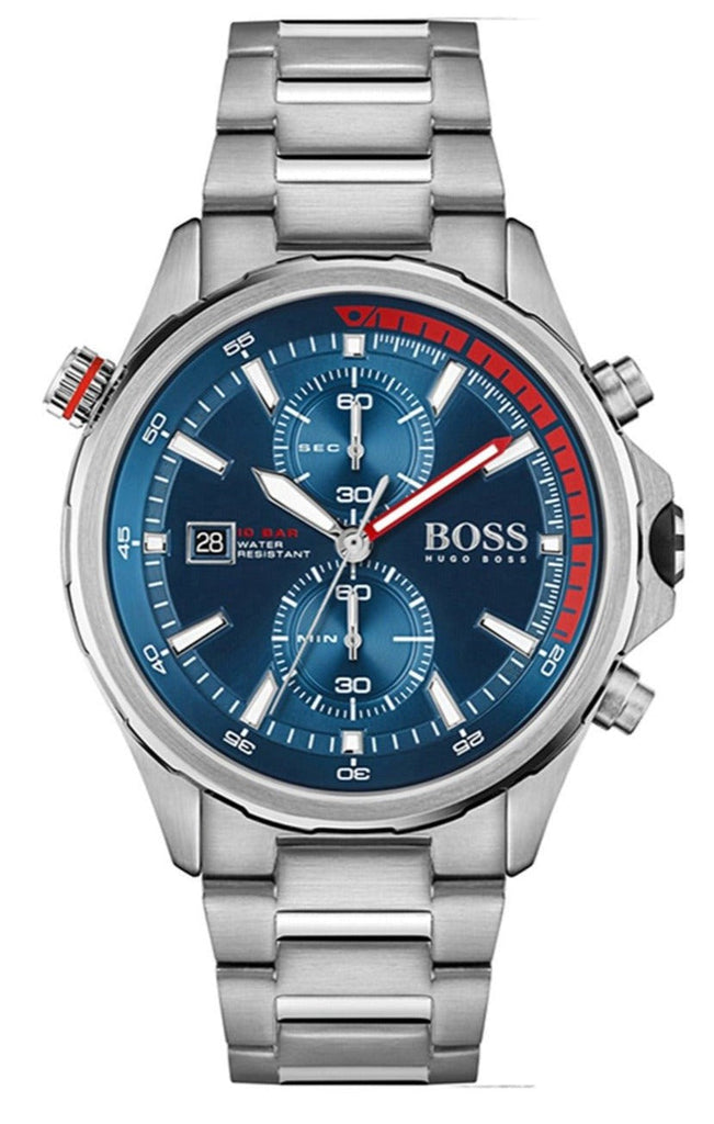 Hugo Boss Globetrotter Blue Dial Silver Steel Strap Watch for Men - 1513823 Buy Now By Hugo Boss