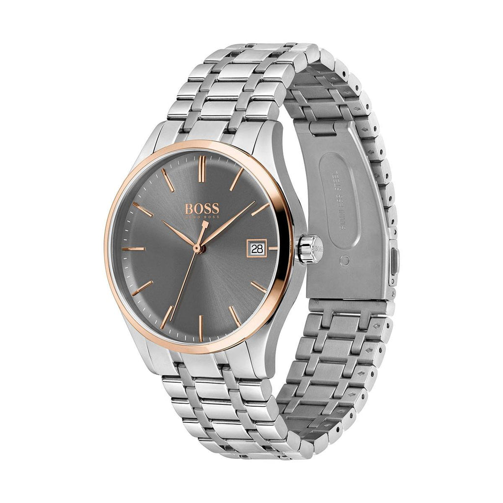 Hugo Boss Classic Grey Dial Two Tone Steel Strap Watch for Men - 1513688 Buy Now By Hugo Boss