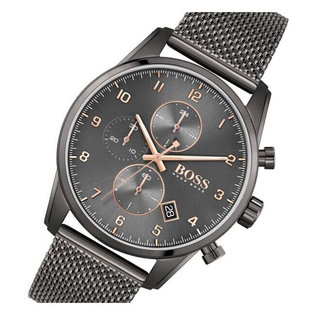 Hugo Boss Skymaster Grey Dial Grey Mesh Bracelet Watch for Men - 1513837 Buy Now By Hugo Boss