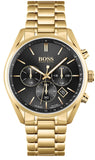 Hugo Boss Champion Black Dial Gold Steel Strap Watch for Men - 1513848 Buy Now By Hugo Boss