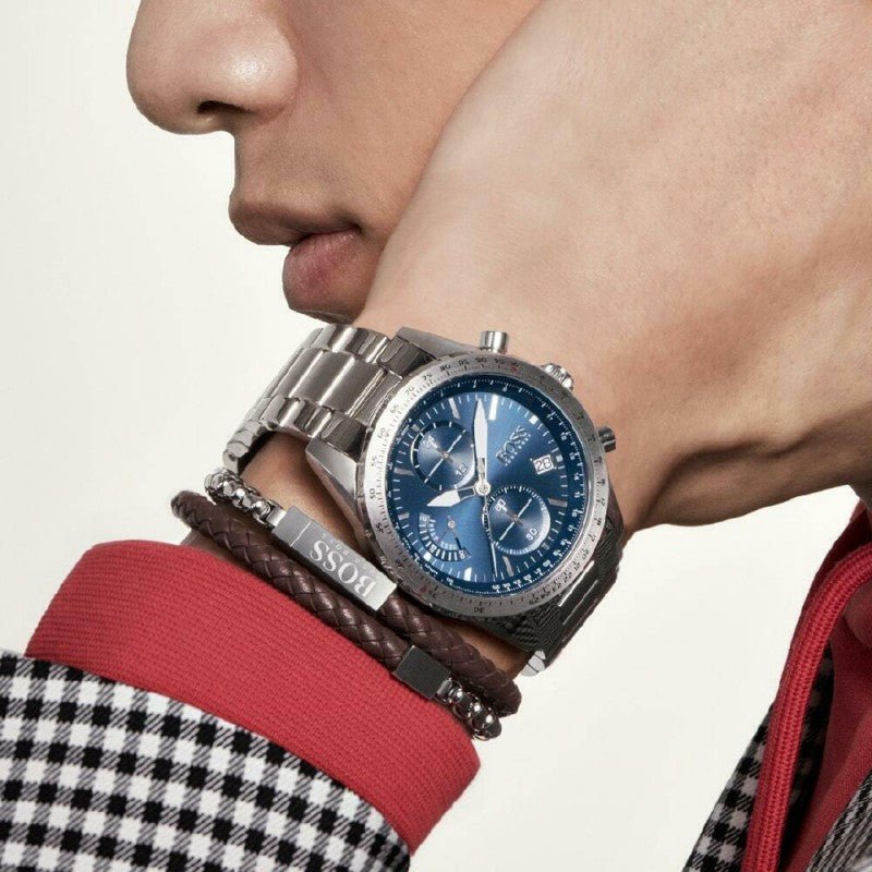 Hugo Boss Pilot Blue Dial Silver Steel Strap Watch for Men - 1513850 Buy Now By Hugo Boss