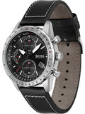 Hugo Boss Aero Chronograph Black Dial Black Leather Strap Watch for Men - 1513770 Buy Now By Hugo Boss