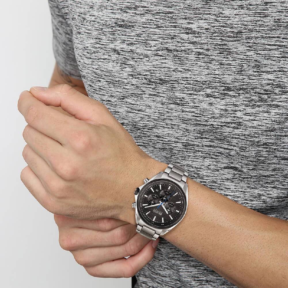 Hugo Boss Montre Distinct Black Dial Silver Steel Strap Watch for Men - 1513857 Buy Now By Hugo Boss