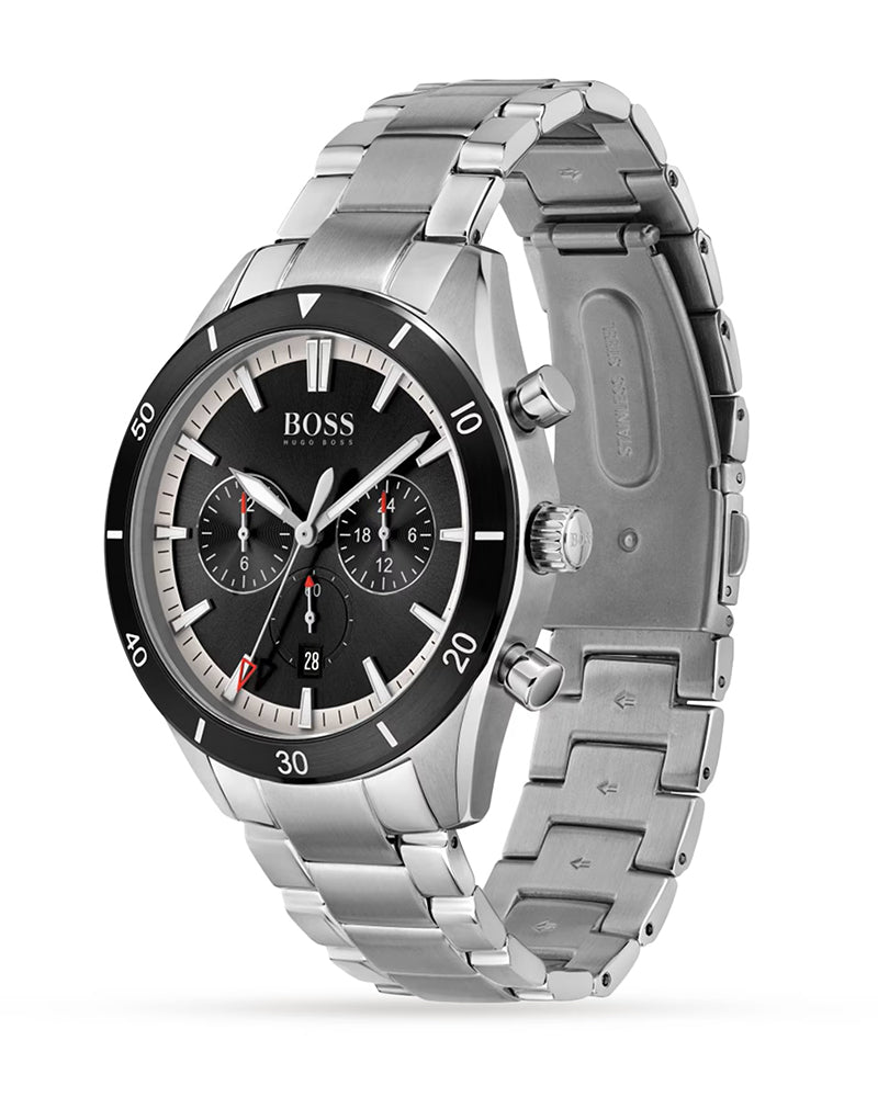 Hugo Boss Santiago Black Dial Silver Steel Strap Watch for Men - 1513862 Buy Now By Hugo Boss
