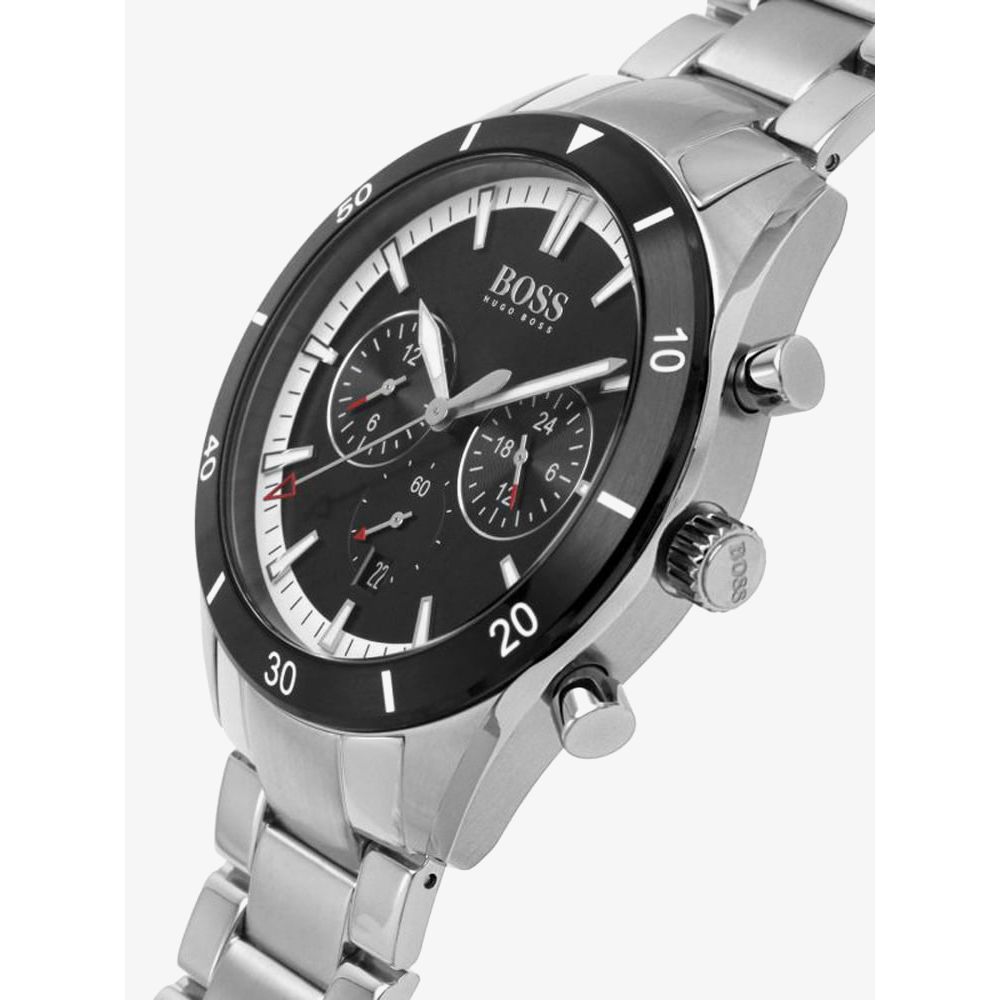 Hugo Boss Santiago Black Dial Silver Steel Strap Watch for Men - 1513862 Buy Now By Hugo Boss
