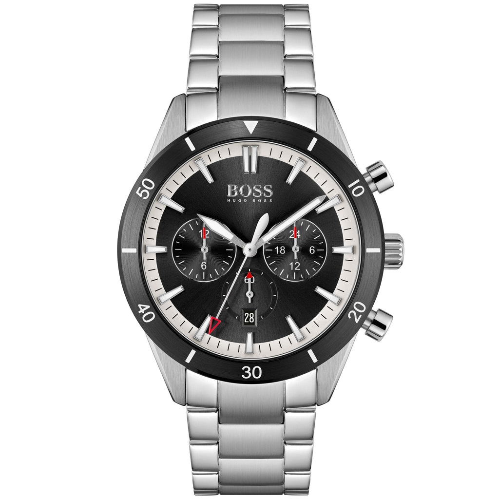 Hugo Boss Santiago Black Dial Silver Steel Strap Watch for Men - 1513862 Buy Now By Hugo Boss