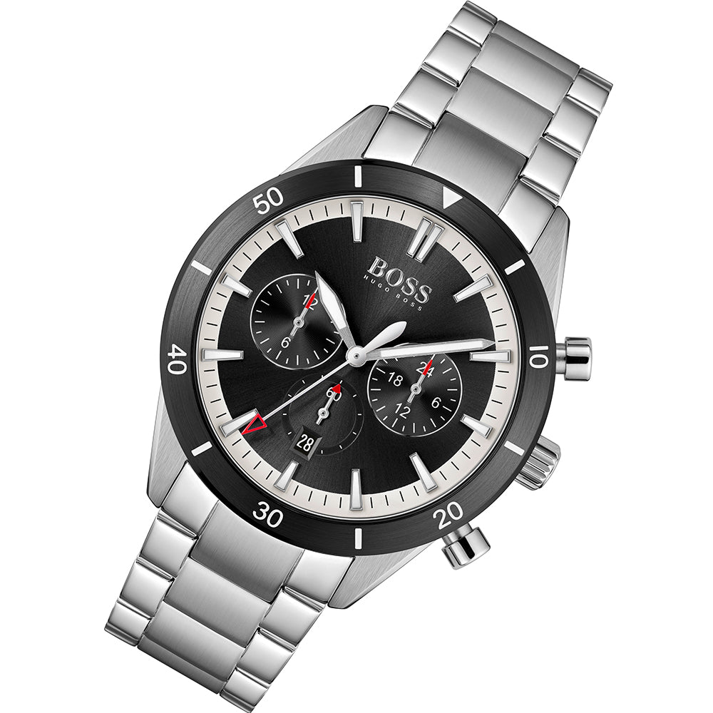 Hugo Boss Santiago Black Dial Silver Steel Strap Watch for Men - 1513862 Buy Now By Hugo Boss