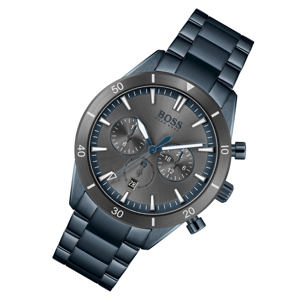 Hugo Boss Santiago Grey Dial Blue Steel Strap Watch for Men - 1513865 Buy Now By Hugo Boss