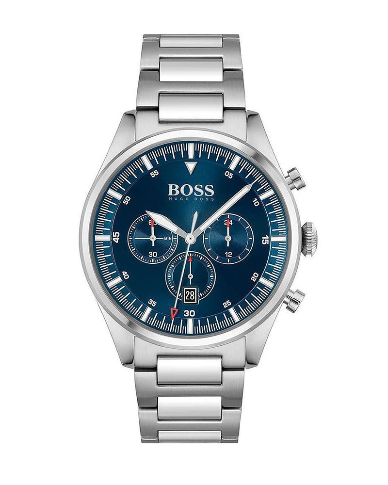 Hugo Boss Pioneer Blue Dial Silver Steel Strap Watch for Men - 1513867 Buy Now By Hugo Boss