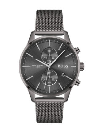 Hugo Boss Associate Grey Dial Grey Mesh Bracelet Watch for Men - 1513870 Buy Now By Hugo Boss