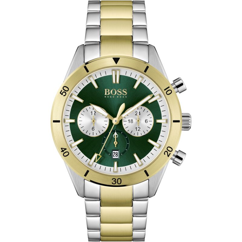 Hugo Boss Santiago Green Dial Two Tone Steel Strap Watch for Men - 1513872 Buy Now By Hugo Boss