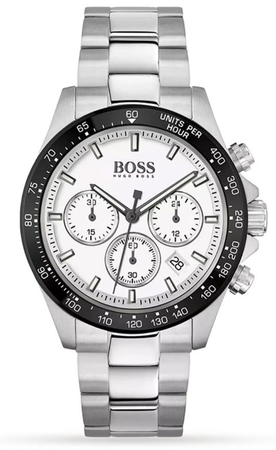 Hugo Boss Hero Chronograph White Dial Silver Steel Strap Watch for Men - 1513875 Buy Now By Hugo Boss