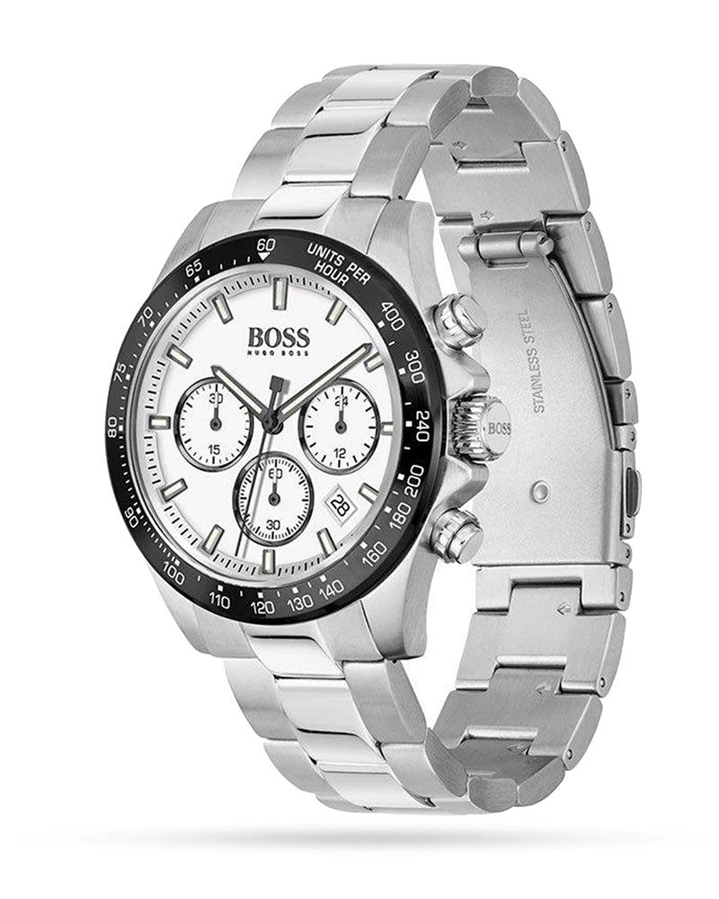 Hugo Boss Hero Chronograph White Dial Silver Steel Strap Watch for Men - 1513875 Buy Now By Hugo Boss