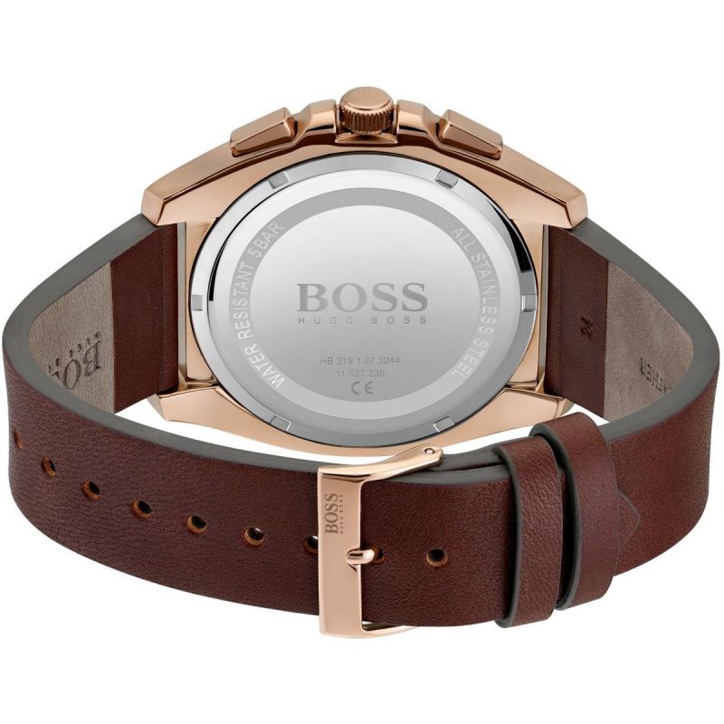 Hugo Boss Grandmaster Grey Dial Brown Leather Strap Watch for Men - 1513882 Buy Now By Hugo Boss