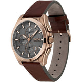 Hugo Boss Grandmaster Grey Dial Brown Leather Strap Watch for Men - 1513882 Buy Now By Hugo Boss