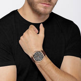 Hugo Boss Grandmaster Grey Dial Brown Leather Strap Watch for Men - 1513882 Buy Now By Hugo Boss