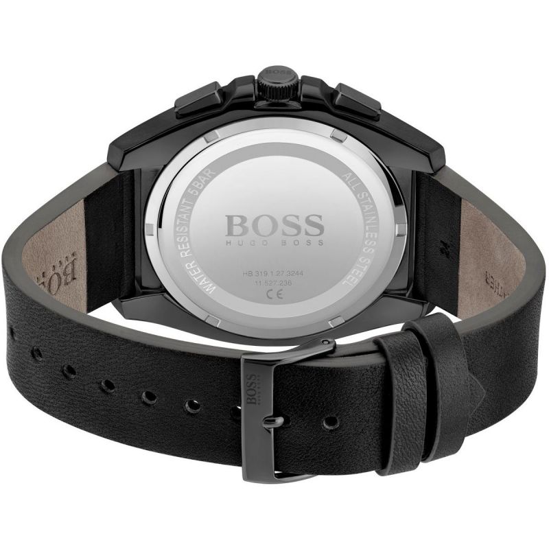 Hugo Boss Grandmaster Blue Dial Black Leather Strap Watch for Men - 1513883 Buy Now By Hugo Boss