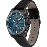 Hugo Boss Grandmaster Blue Dial Black Leather Strap Watch for Men - 1513883 Buy Now By Hugo Boss