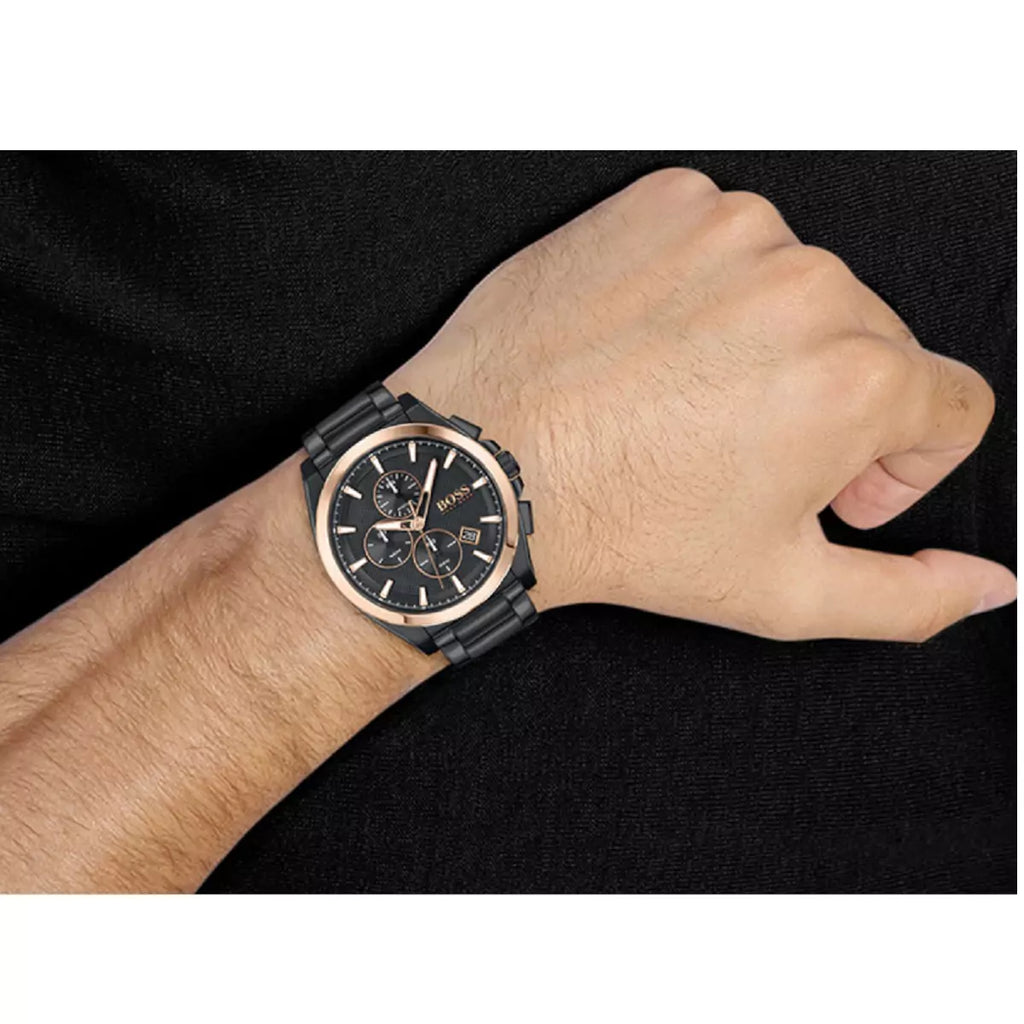 Hugo Boss Grandmaster Black Dial Black Steel Strap Watch for Men - 1513885 Buy Now By Hugo Boss