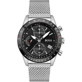 Hugo Boss Pilot Edition Black Dial Silver Mesh Bracelet Watch for Men - 1513886 Buy Now By Hugo Boss