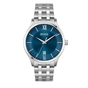 Hugo Boss Governer Blue Dial Silver Steel Strap Watch for Men - 1513487 Buy Now By Hugo Boss