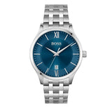 Hugo Boss Governer Blue Dial Silver Steel Strap Watch for Men - 1513487 Buy Now By Hugo Boss