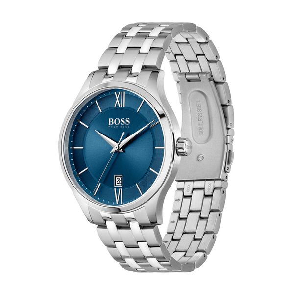 Hugo Boss Officer Chronograph Blue Dial Silver Steel Strap Watch for Men - 1513615 Buy Now By Hugo Boss