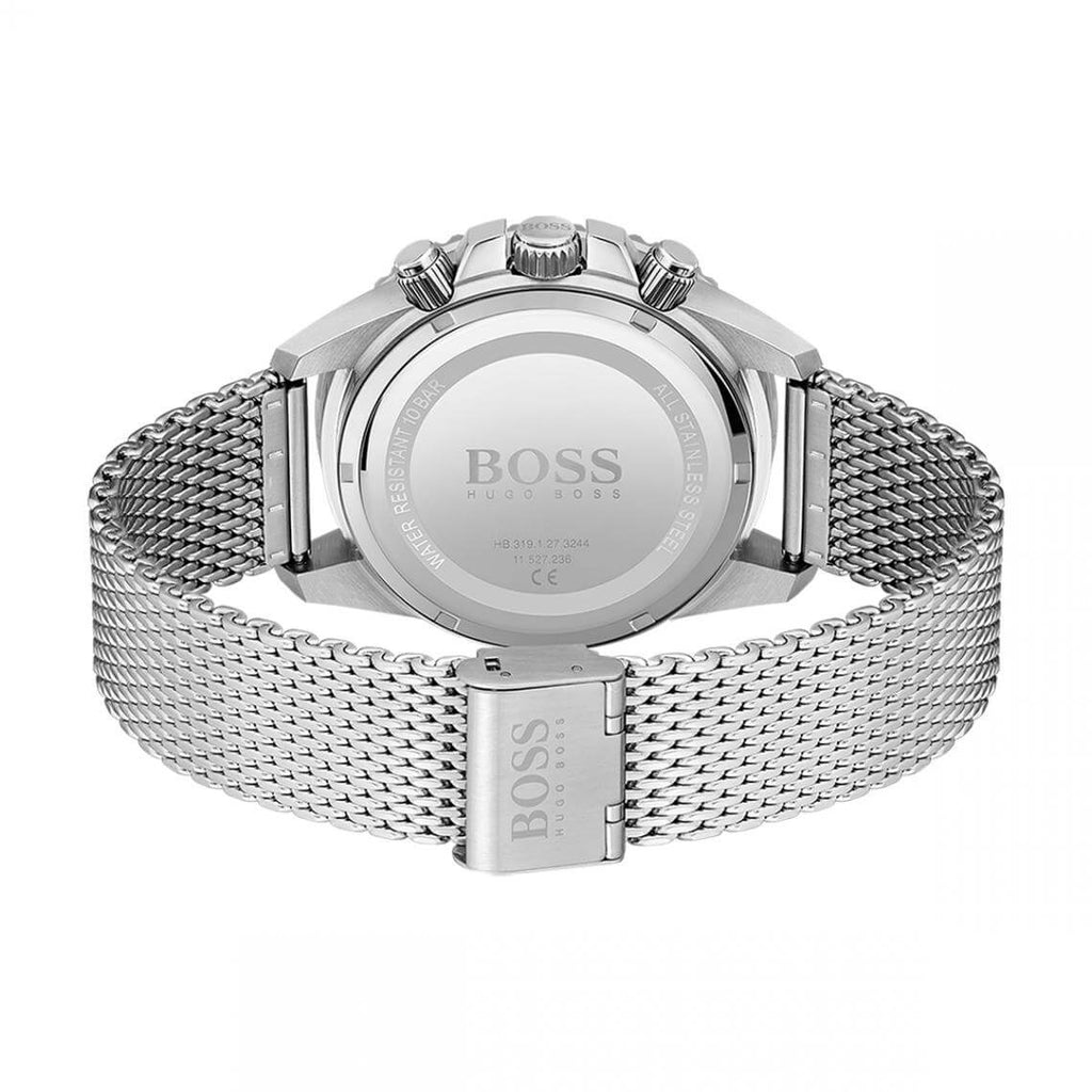 Hugo Boss Admiral Black Dial Silver Mesh Bracelet Watch for Men - 1513904 Buy Now By Hugo Boss