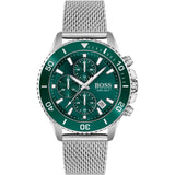 Hugo Boss Admiral Green Dial Silver Mesh Bracelet Watch for Men - 1513905 Buy Now By Hugo Boss