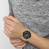 Hugo Boss Admiral Chronograph Black Dial Gold Mesh Bracelet Watch for Men - 1513906 Buy Now By Hugo Boss