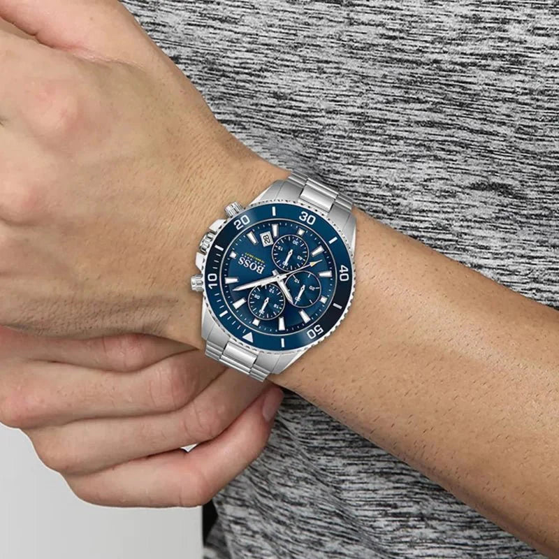 Hugo Boss Admiral Blue Dial Silver Steel Strap Watch for Men - 1513907 Buy Now By Hugo Boss