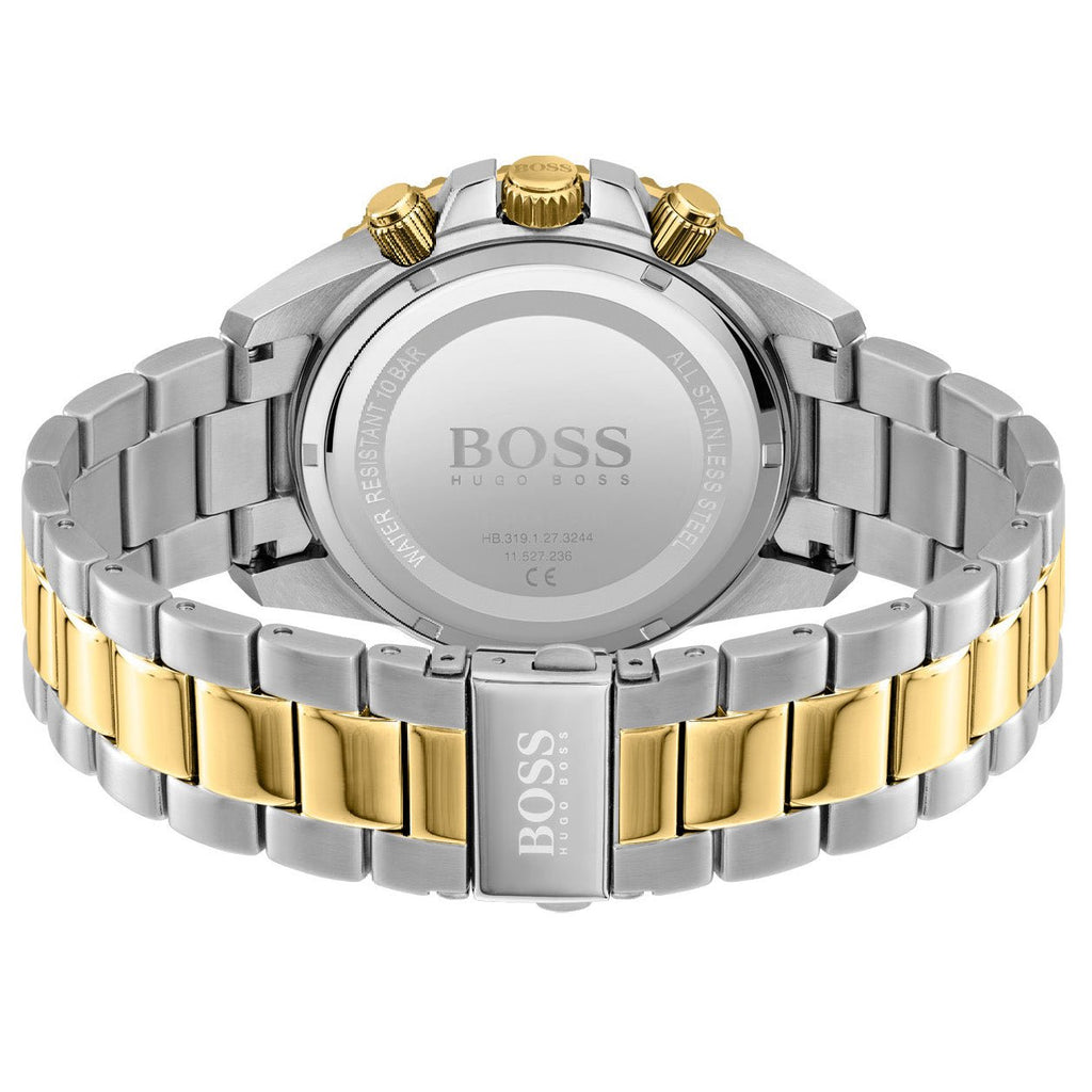 Hugo Boss Admiral Black Dial Two Tone Steel Strap Watch for Men - 1513908 Buy Now By Hugo Boss