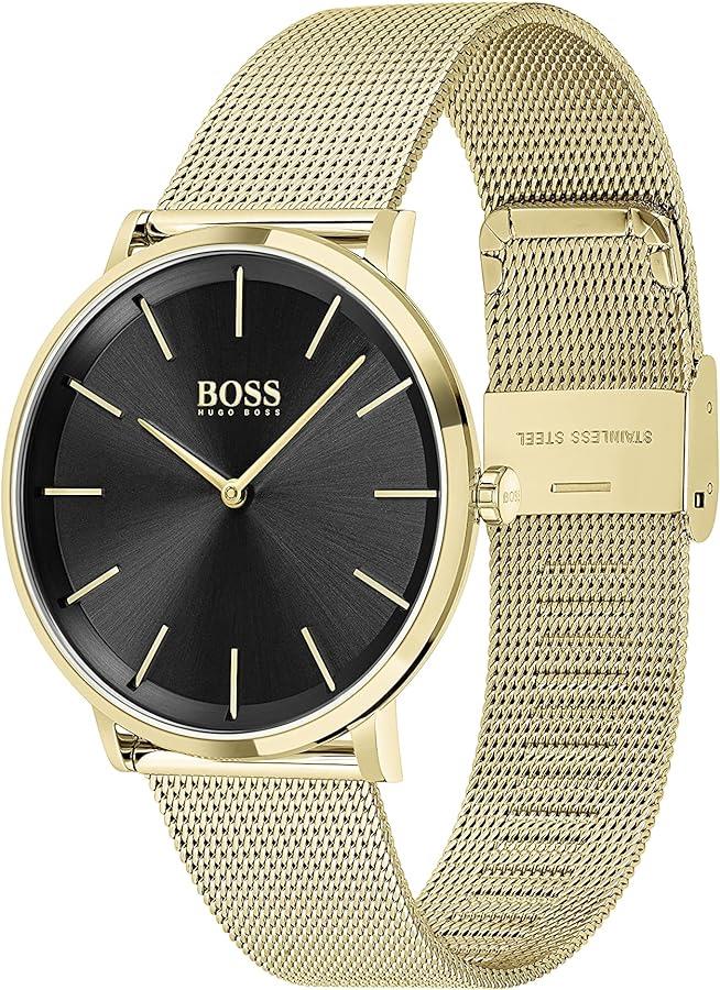 Hugo Boss Horizon Quartz Black Dial Gold Mesh Bracelet Watch For Men - 1513735 Buy Now By Hugo Boss