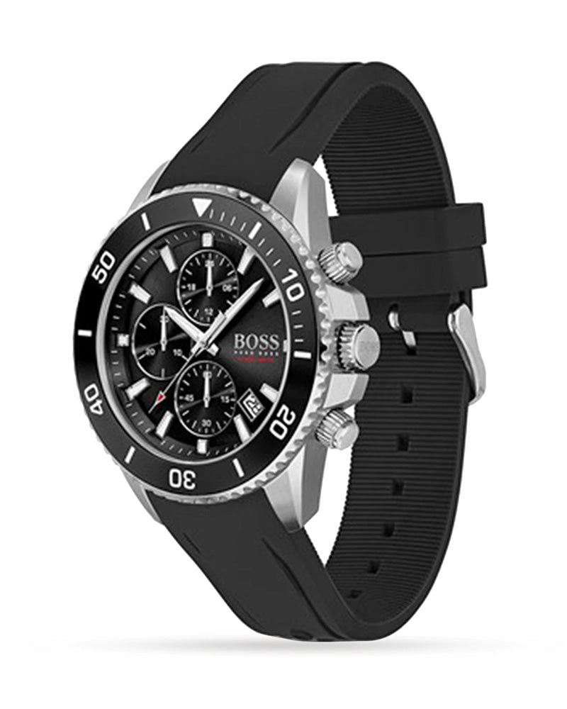 Hugo Boss Admiral Black Dial Black Silicone Strap Watch for Men - 1513912 Buy Now By Hugo Boss