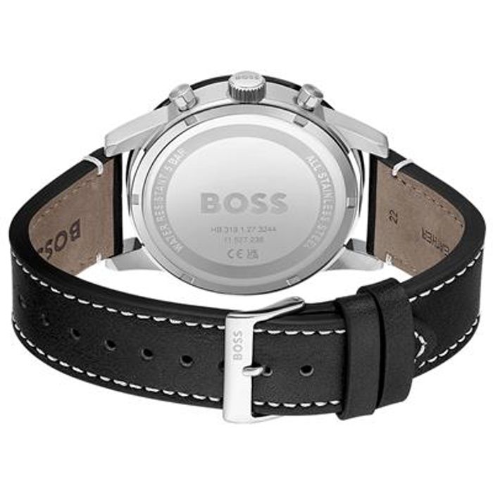 Hugo Boss Allure Black Dial Black Leather Strap Watch for Men - 1513920 Buy Now By Hugo Boss